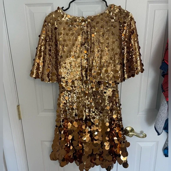 Ted Baker Gold Sequin Dress - Picture 3 of 7